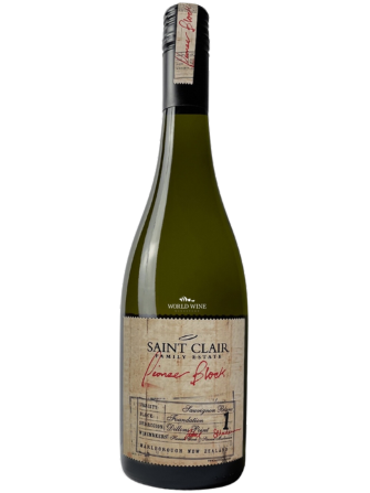 Kvalitní bílé víno Pioneer Block odrůdy Sauvignon Blanc z novozélandského vinařství Saint Clair