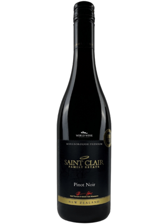 Červené víno Premium Pinot Noir z vinařství Saint Clair s tóny rybízu a borůvek