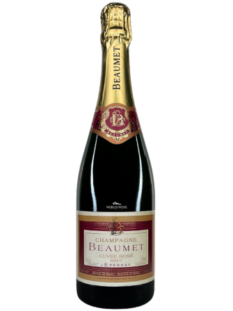 Kvalitní růžové šampaňské z Francie značky Beaumet s chutí červeného a žlutého ovoce a květin